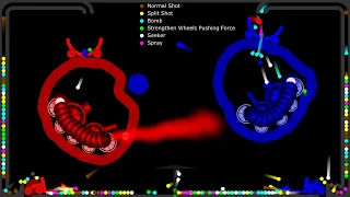 Worm Tank Battle 2 in Algodoo