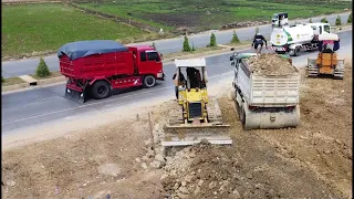 Start new Project Massive Soil Loading Dump Trucks Are Removed From Construction Using Skill Work