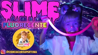 SLIME FLUORECENTE | CÓMO HACER SLIME QUE FLUORESCENTE QUE BRILLA EN LA OSCURIDAD | EXPERIMENTOS |