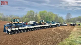 FIRST FIELD of 2020 Corn Planting with Big CHALLENGER MT800 Tractors