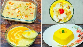 4 Easy Mango Dessert Recipe | Eggless Mango Dessert Recipe