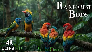 Tropical Rainforest Birds | Life Of Birds In Jungle | Scenic Cinema With Birds & Forest Sounds