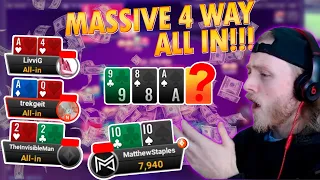 CRAZY MULTIWAY ALL IN!! 2X FINAL TABLE! MattStaples Stream Highlights