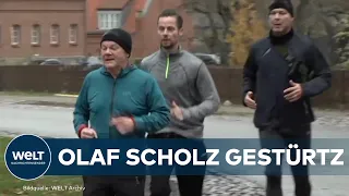 KANZLER SCHOLZ BEIM JOGGEN GESTÜRZT: Prellungen im Gesicht - Wahlkampfauftritt in Hessen abgesagt