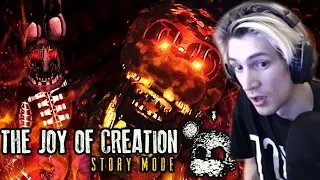 WARNING: HE'S COMING FOR US ALL! | xQc Plays The Joy of Creation (FNAF Horror Game) | xQcOW