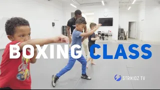 Boxing class for kids (with gymnastics for warm up)