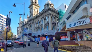 Dunedin New Zealand Walking Tour 4K | City Centre | Winter 2023 | Otago South Island New Zealand