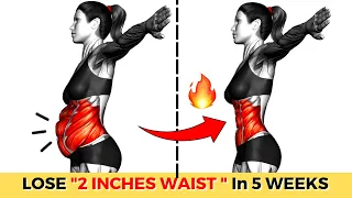 LOSE 2 INCHES OFF WAIST in 5 Weeks ➜ 30-minute STANDING Workout | Exercise to Lose HANGING BELLY FAT
