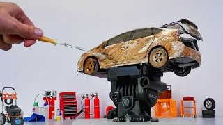 Washing Dirty 🥵 Miniature Toyota Prius - Diecast Model Car Wash