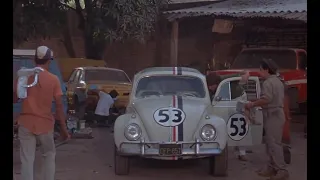 Herbie Goes Bananas (1980) Pete and Davy retrieve Herbie from the garage