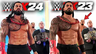 WWE 2K24 vs WWE 2K23 Bloodline Entrance Comparison! ft. Roman Reigns, Solo Sikoa, Jimmy Uso, Paul