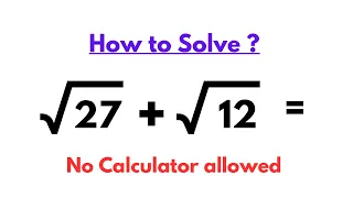 A nice Square Root problem   I   Learn Math Olympiad