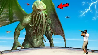 Giant Cthulhu Monster Attacked Los Santos in GTA 5 - EPIC Battle