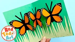 BEST Easy Pop Up Butterfly Card Idea for Kids - Mother's Day, Thank You, Teacher's Cards
