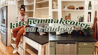 UNDER $300 BUDGET DIY KITCHEN MAKEOVER *EXTREME TRANSFORMATION* | Cabinet Painting, Removable Tiles
