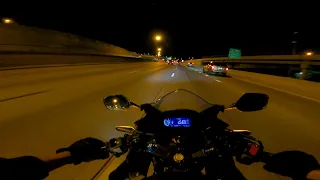 Interstate Motorcycle Night Ride | CBR500r | Denver, Colorado | 4K