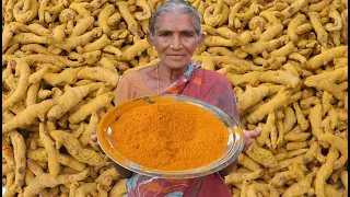 TURMERIC Powder Making Process | Turmeric powder | countryfoodcooking