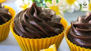 Chocolate, orange, and Greek coffee cupcakes - NO MIXER very moist and delicious | Fresh Piato