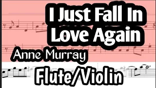 I Just Fall In Love Again Flute or Violin Sheet Music Backing Track Play Along Partitura