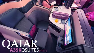 Qatar Airways A350 Qsuites Quad seat | Cairo to Doha | Part 1