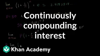 Formula for continuously compounding interest | Finance & Capital Markets | Khan Academy