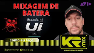 Mixagem de BATERA BAIXO E VIOLOES  na SoundCraft UI24R (Passo a Passo)