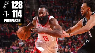 James Harden drops 40 points on the Spurs in a Rockets' preseason loss | 2019 NBA Highlights