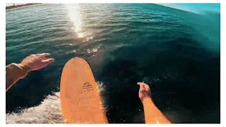 Longboard Riding at Moffat Beach