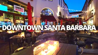 Exploring Downtown Santa Barbara, California USA Evening Walking Tour #santabarbara