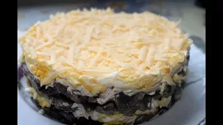 Салат с грибами "Праздничный" на Новый год 2021. Легкий и вкусный салат.