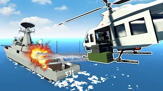 HELICOPTER VS SHIP BATTLE! - Stormworks NEW Weapons DLC Update!