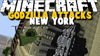 GODZILLA ATTACKS NEW YORK - Godzilla, Helicopter, Guns Mod Showcase - Brothers Minecraft [03]