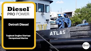 Tugboat Engine Startup - Hempstead Marine - Detroit Diesels