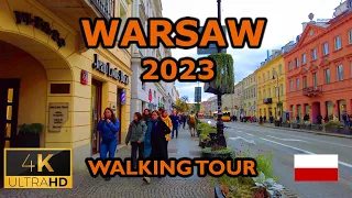 ⁴ᴷ⁶⁰ 🇵🇱 Warsaw/Poland | Downtown Walking Tour (November 2023) [4K]