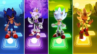 Sonic Exe 🆚 Blaze The Cat Sonic 🆚 Hyper Sonic 🆚 Super Shadow Sonic | Sonic Music Gameplay Tiles Hop