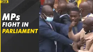 Watch: MPs throw punches at each other in Ghana parliament |  Brawl in Ghana Parliament | Lawmakers