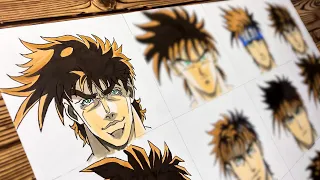 Drawing JOSEPH JOESTAR in 12 Different Anime Styles
