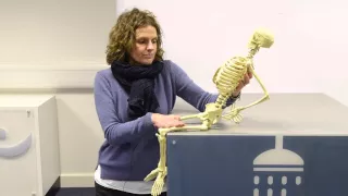R82 UK: Gail Russell, OT, demonstrates  the x:panda dynamic backrest