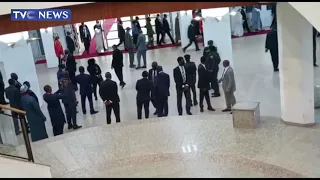 [WATCH] Moment President Buhari Arrived National Assembly For 2022 Budget Presentation