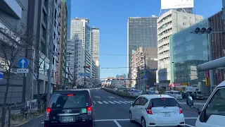 MOVING JAPAN【road trip】 TOKYO JAPAN　moving car  SHINJUKU-KU  NISHI-SHINJUKU【BACK ROAD】