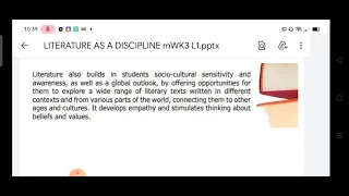 Literature as a Discipline