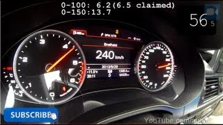 Audi A7 Sportback 3.0 TDI LAUNCH CONTROL 0-240 km/h GREAT! Acceleration & Top Speed Run