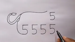 Draw Lion From 555 Number | Drawing Lion For beginners | Lion Drawing Sketch