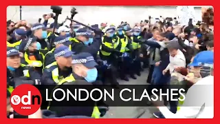 Police Officers Injured Clearing Anti-Lockdown Protesters From Trafalgar Square