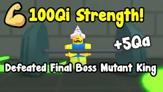 I Reached 100Qi Strength And Defeated Final Boss Mutant King! - Arm Wrestle Simulator Roblox