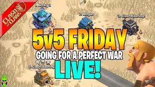 GOING FOR A PERFECT 5v5 WAR BY MYSELF! *LIVE* - Clash of Clans