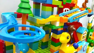 Satisfying ASMR Marble Run Race | Building Blocks | Xylophone | Lego Duplo | 4 Track Combo | 24 Mins