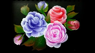 one stroke eays acrylic colour painting for Rose flowers @JKDRAWING-rr9tc