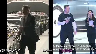 TOTAL EMBARRASSING: Elon Musk's “Giga Berlin” darkness dance compared to his dance before...