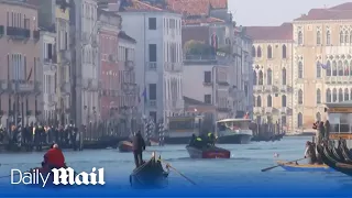 LIVE: Carnival boat parade takes place on the Venice Grand Canal